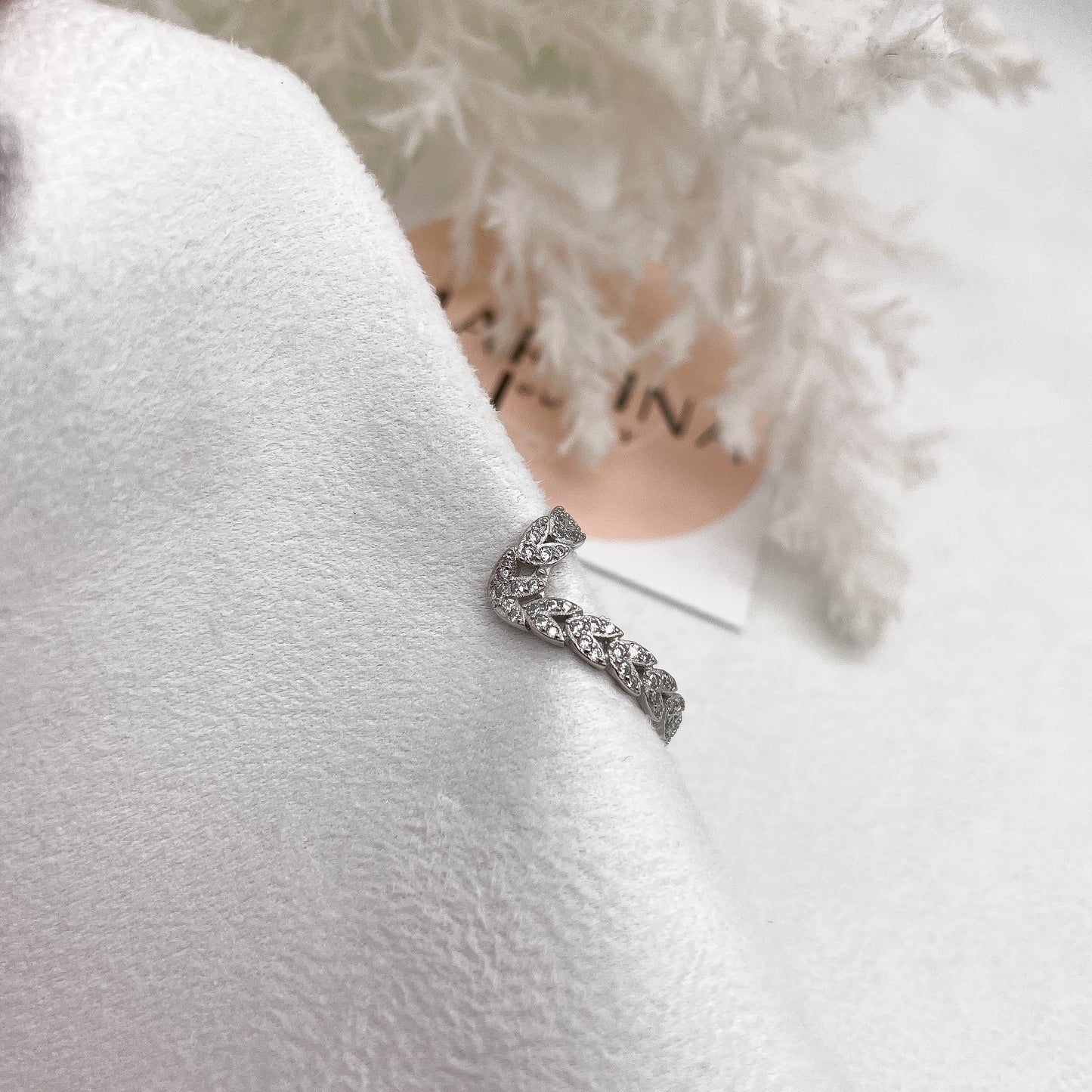 Orecchino Earcuff treccia zirconata - Silver