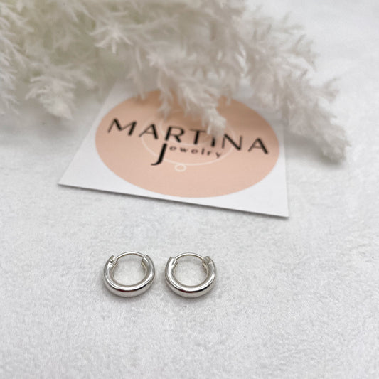 Orecchini Cerchietti lisci bombati - Silver