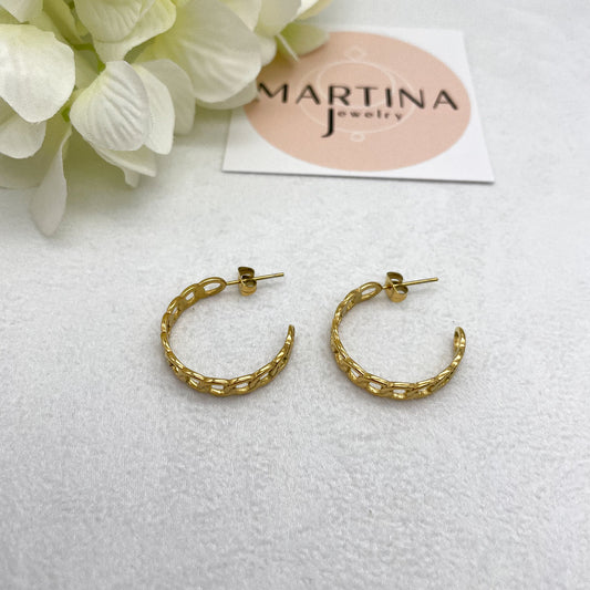 Orecchini cerchi motivo grumetta - Gold