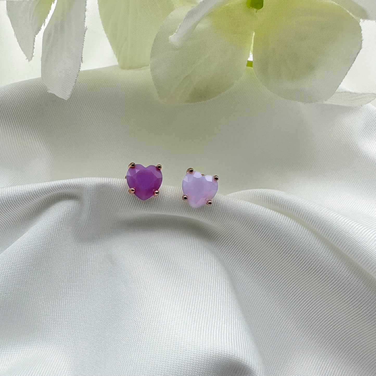 Orecchini cuore Agata Rosa - Rosè