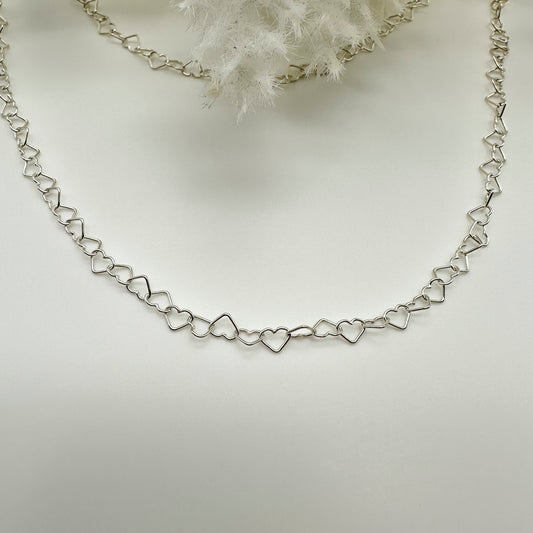 Collana lunga o doppia cuoricini - Silver