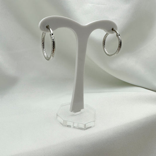 Orecchini cerchi diamantati piccoli - Silver