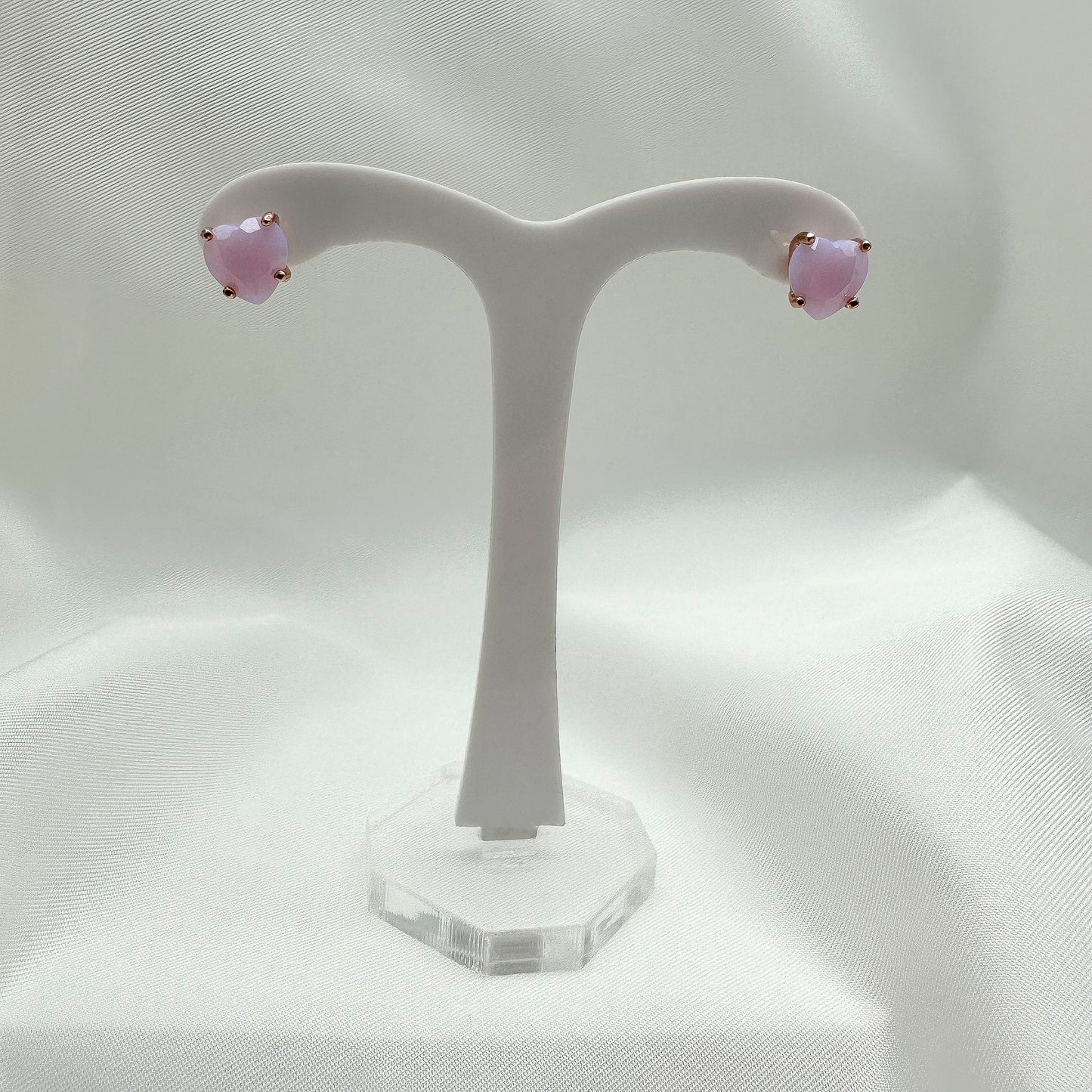 Orecchini cuore Agata Rosa - Rosè