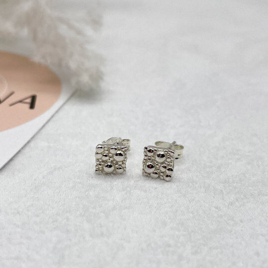 Orecchini modello Bolle - quadratino Silver