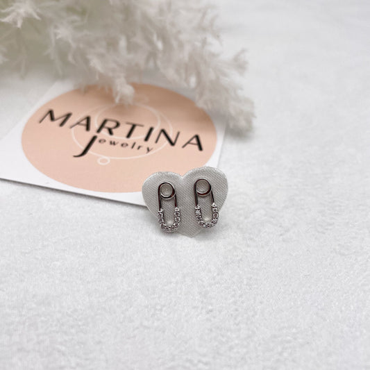 Orecchini Graffetta e zirconi - Silver