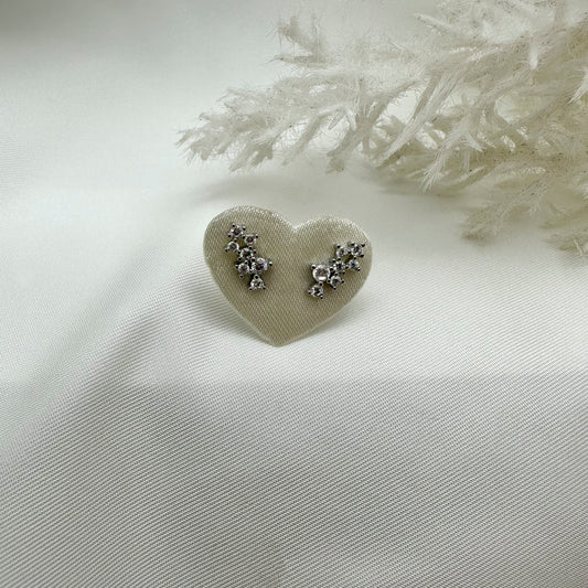 Orecchino fascio zirconi - Silver