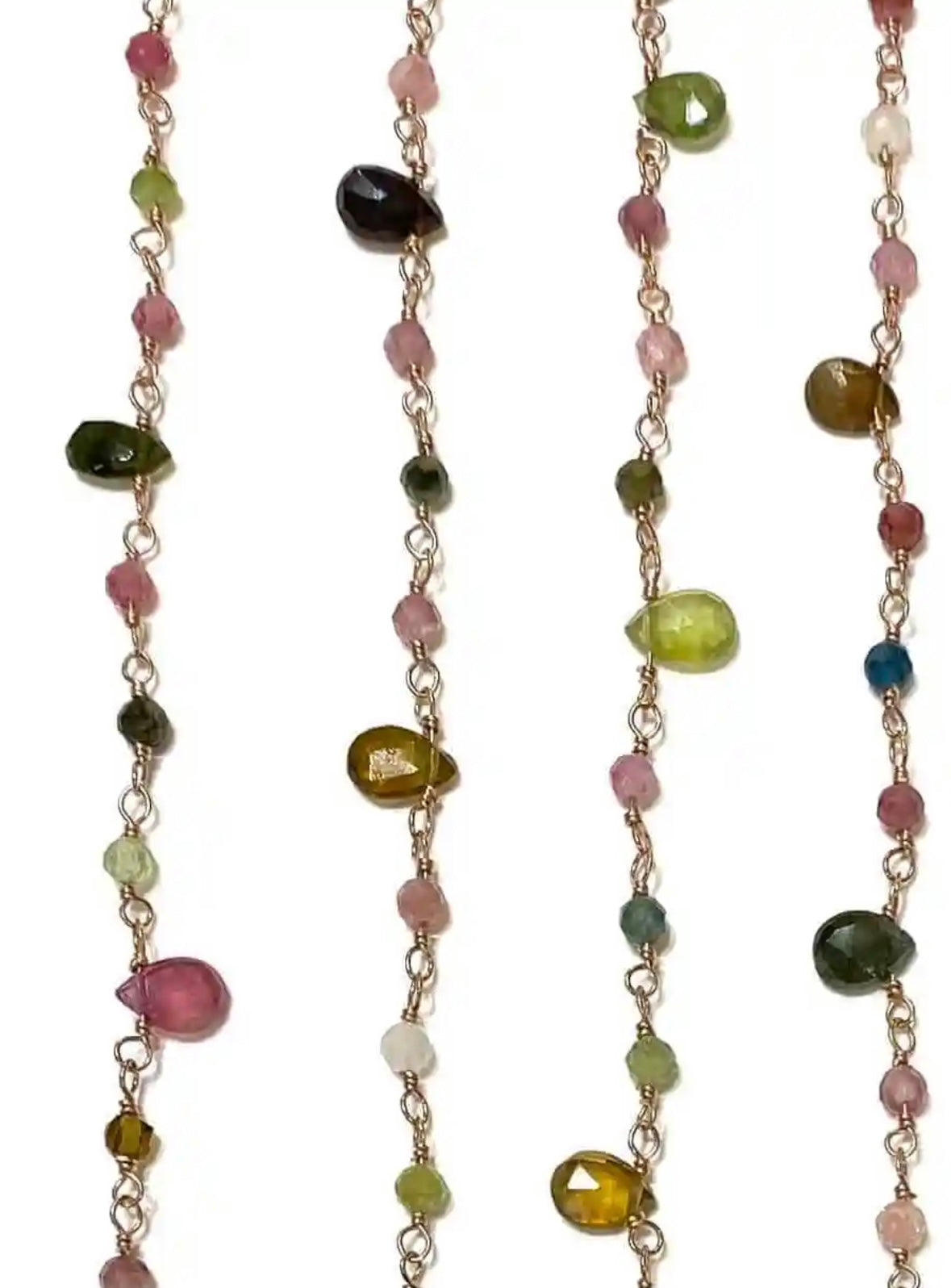 Collana pietre goccia Tormalina - Rosè