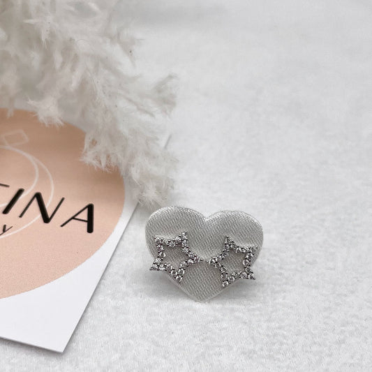 Orecchini Stella e zirconi - Silver