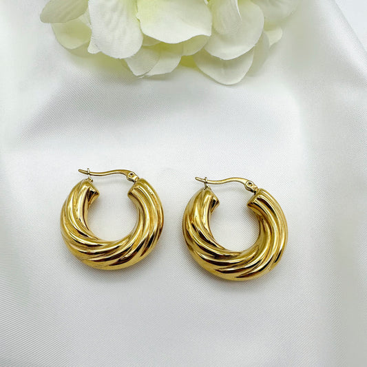 Orecchini cerchi striati - Gold