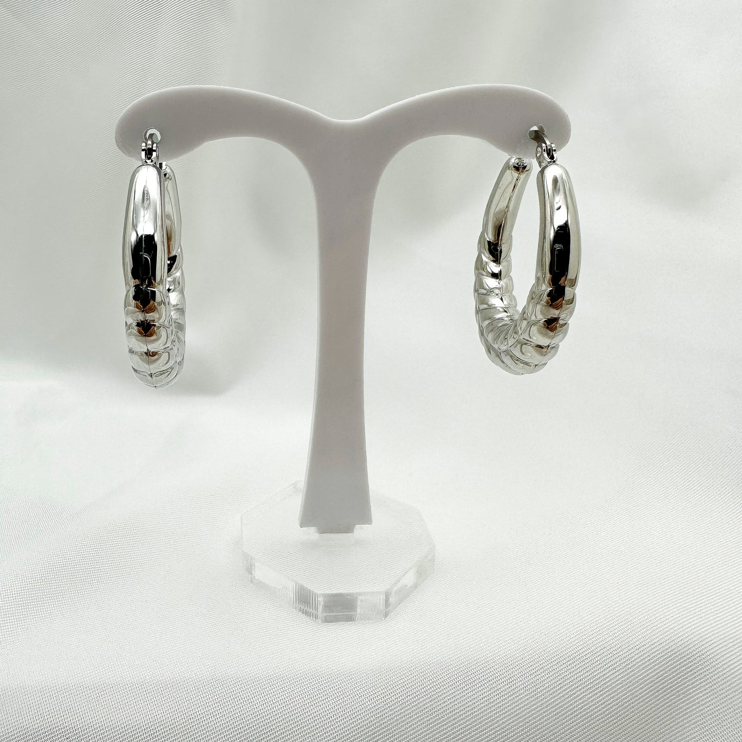 Orecchini cerchi ovalizzati - Silver