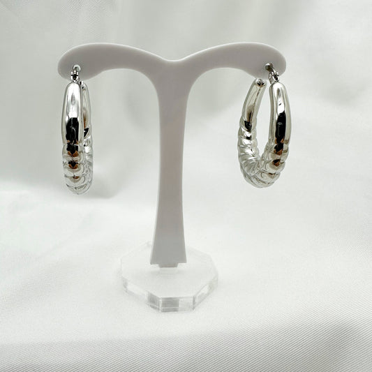 Orecchini cerchi ovalizzati - Silver