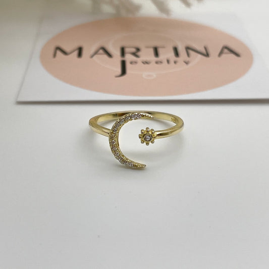 Anello Luna e Stella - Gold