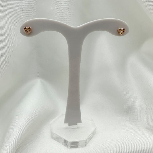 Orecchino punto luce cuore bianco - Rosè