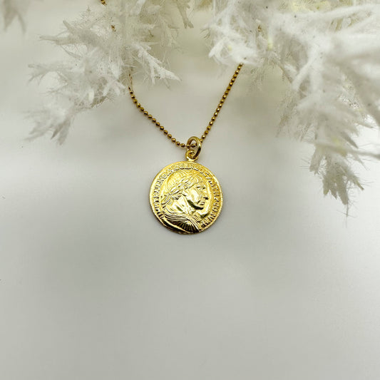 Collana moneta grande - Gold