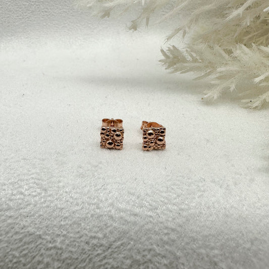 Orecchini modello Bolle - quadratino Rosè