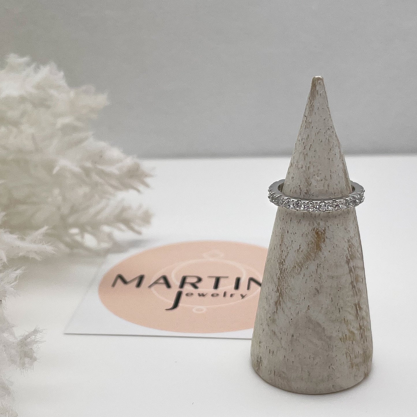 Anello veretta zirconi grande - Silver