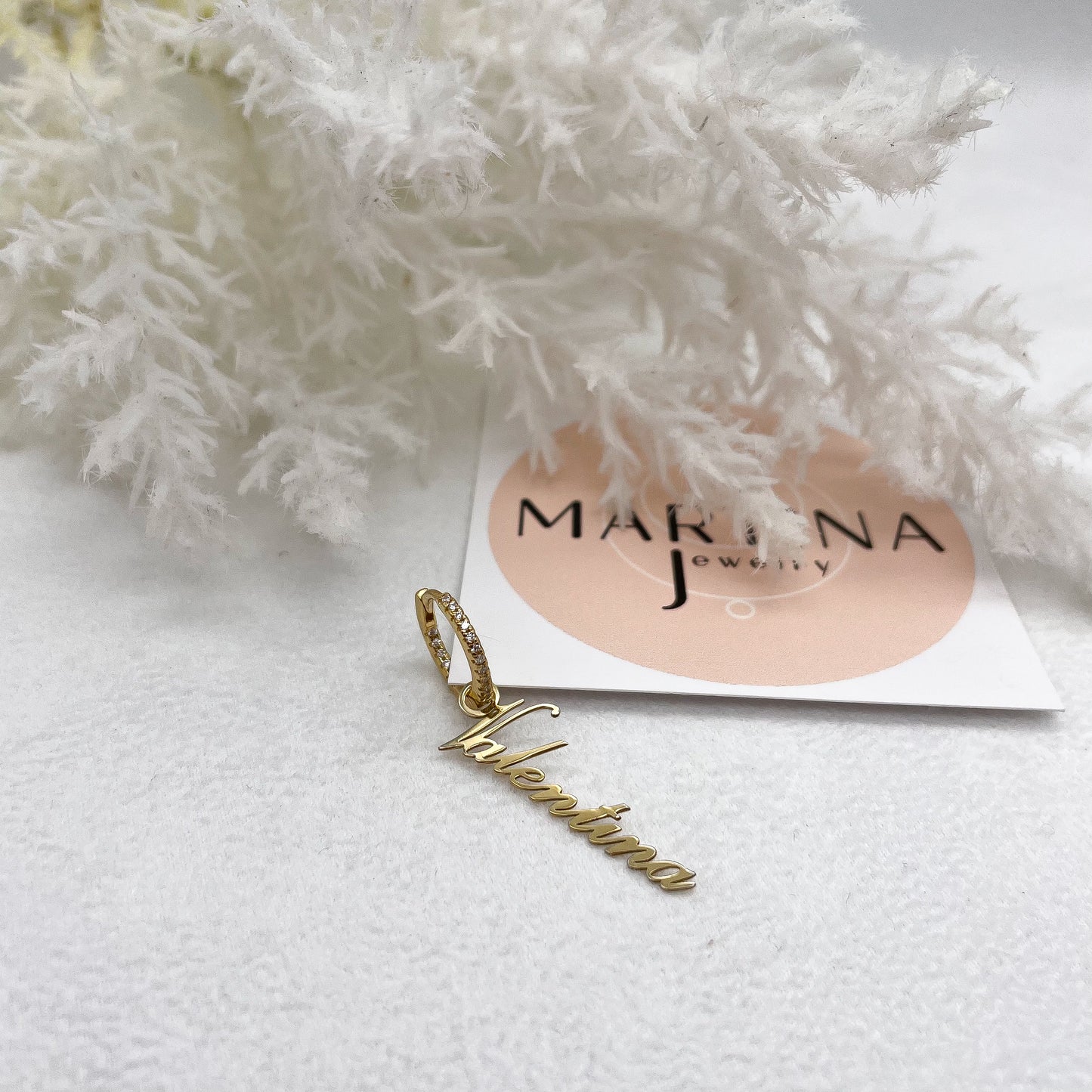 Orecchino Nome e zirconi - Gold