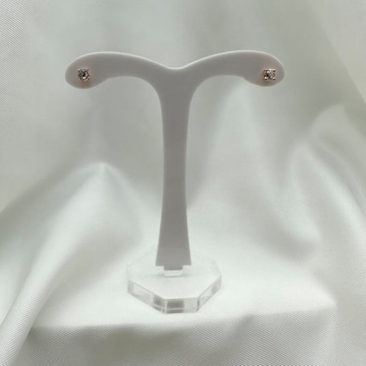 Orecchino punto luce bianco 3 mm - Rosè