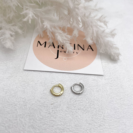 Orecchino micro cerchietto zirconato - Silver