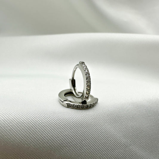Orecchino mini cerchietto zirconato - Silver