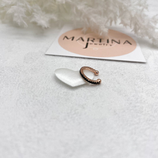 Orecchino Earcuff zirconi neri - Rosè