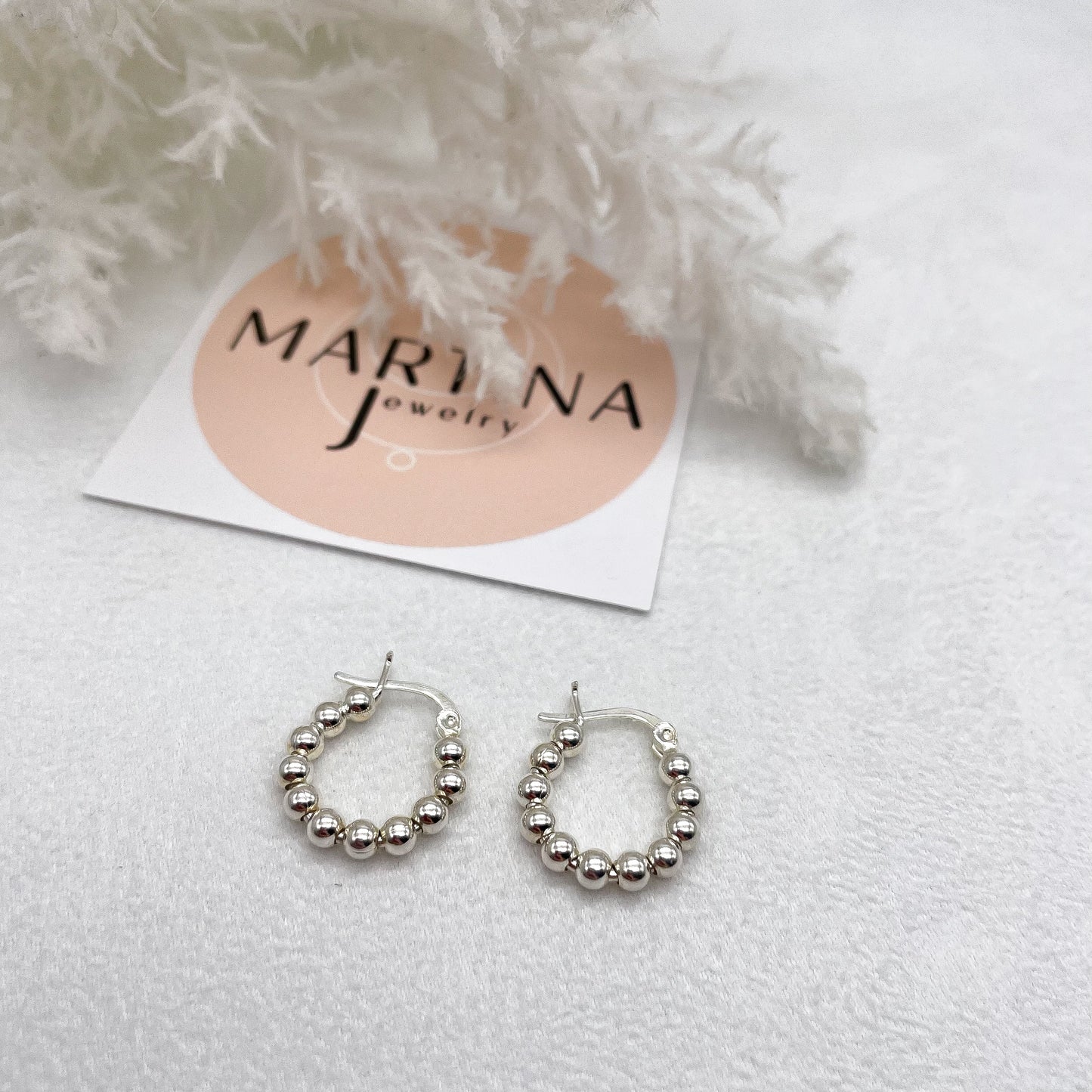 Orecchini Cerchi a palline - Silver