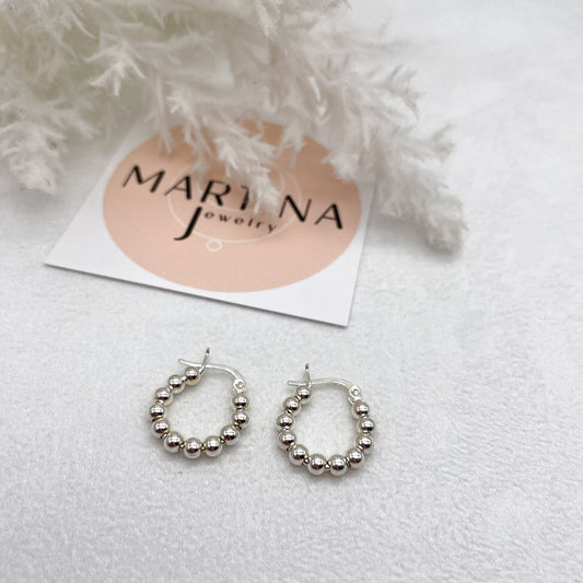 Orecchini Cerchi a palline - Silver