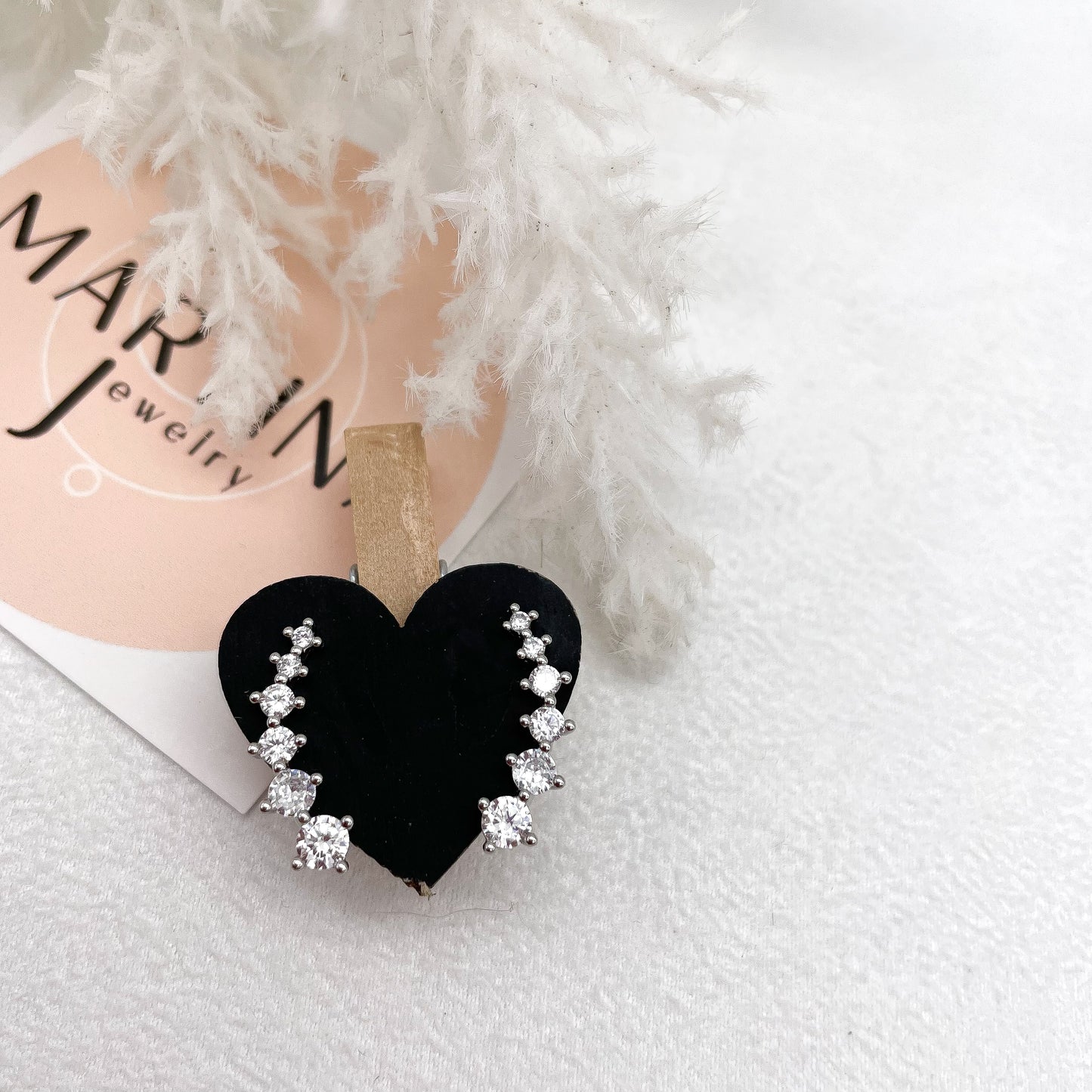 Orecchino Lateral fila zirconi - Siver