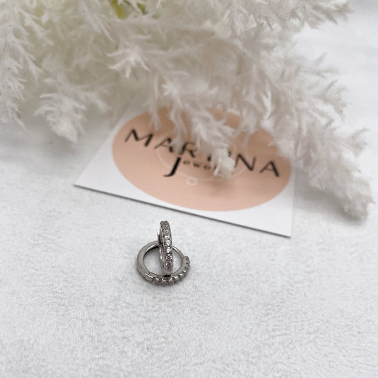 Orecchini cerchietti zirconati - Siver