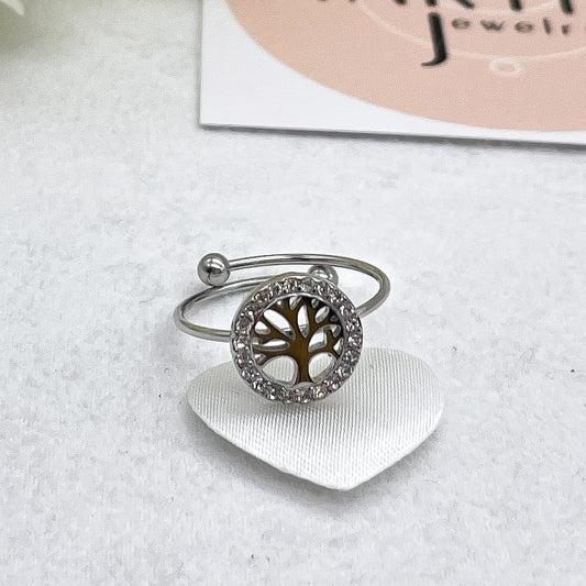Anello albero della vita strass - Silver
