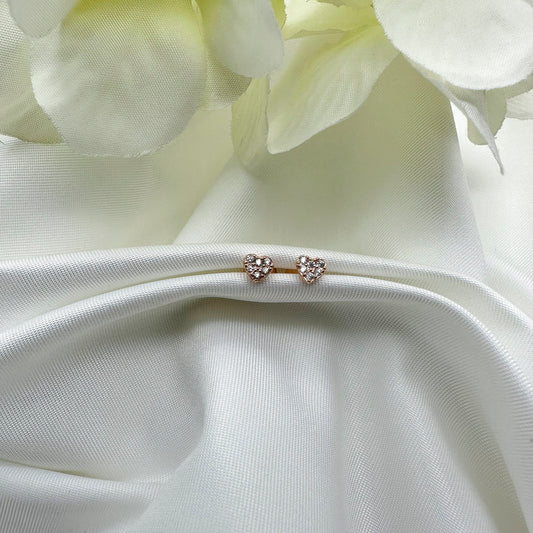 Orecchino punto luce cuore bianco - Rosè