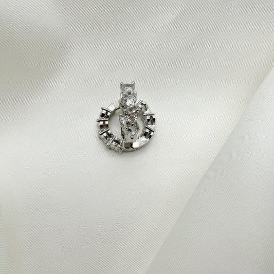 Orecchini cerchi cuori strass piccoli - Silver