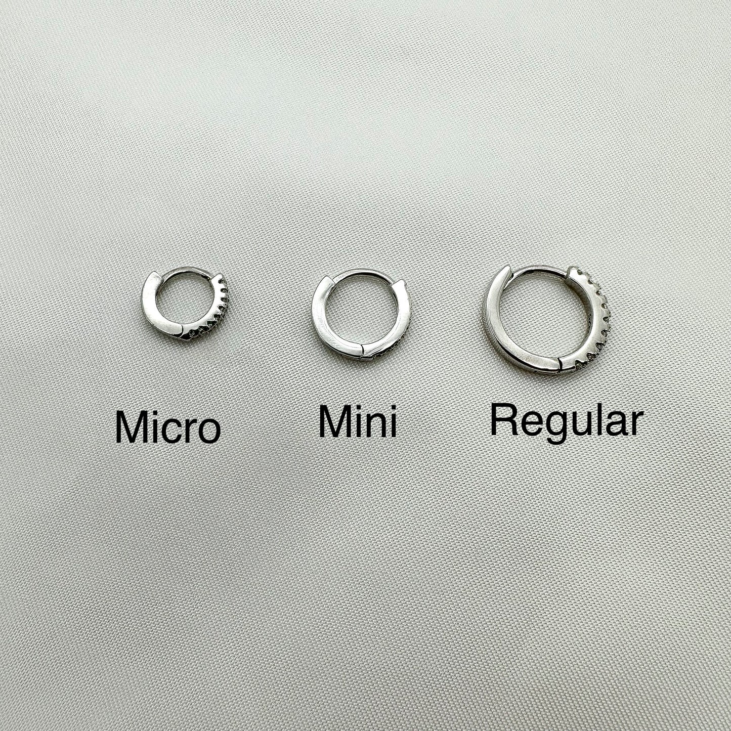 Orecchino mini cerchietto zirconato - Rosè