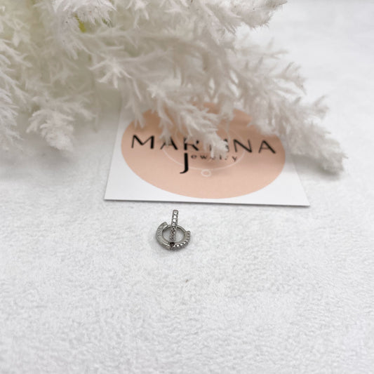 Orecchino micro cerchietto zirconato - Silver