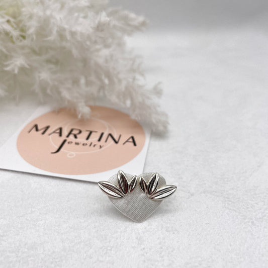 Orecchini Foglia 3 punte - Silver