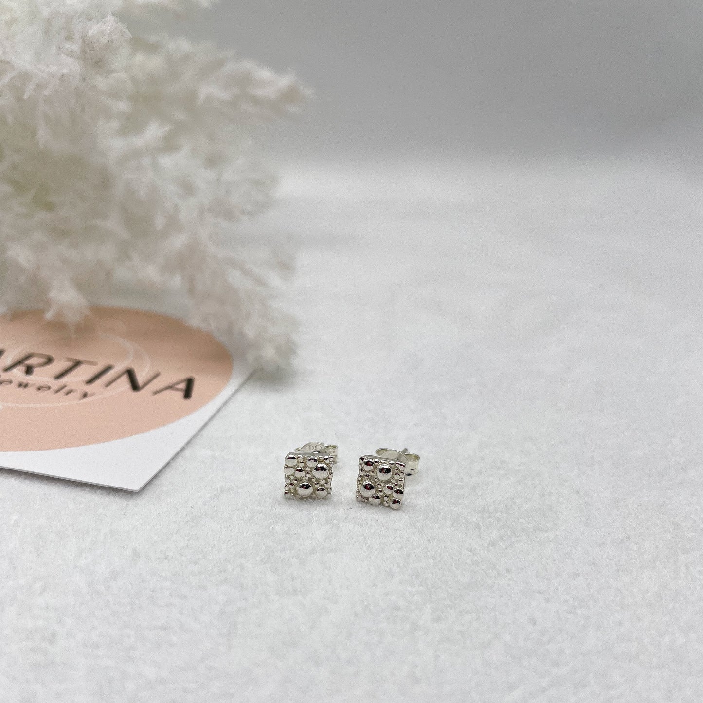 Orecchini modello Bolle - quadratino Silver