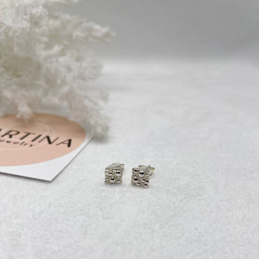 Orecchini modello Bolle - quadratino Silver