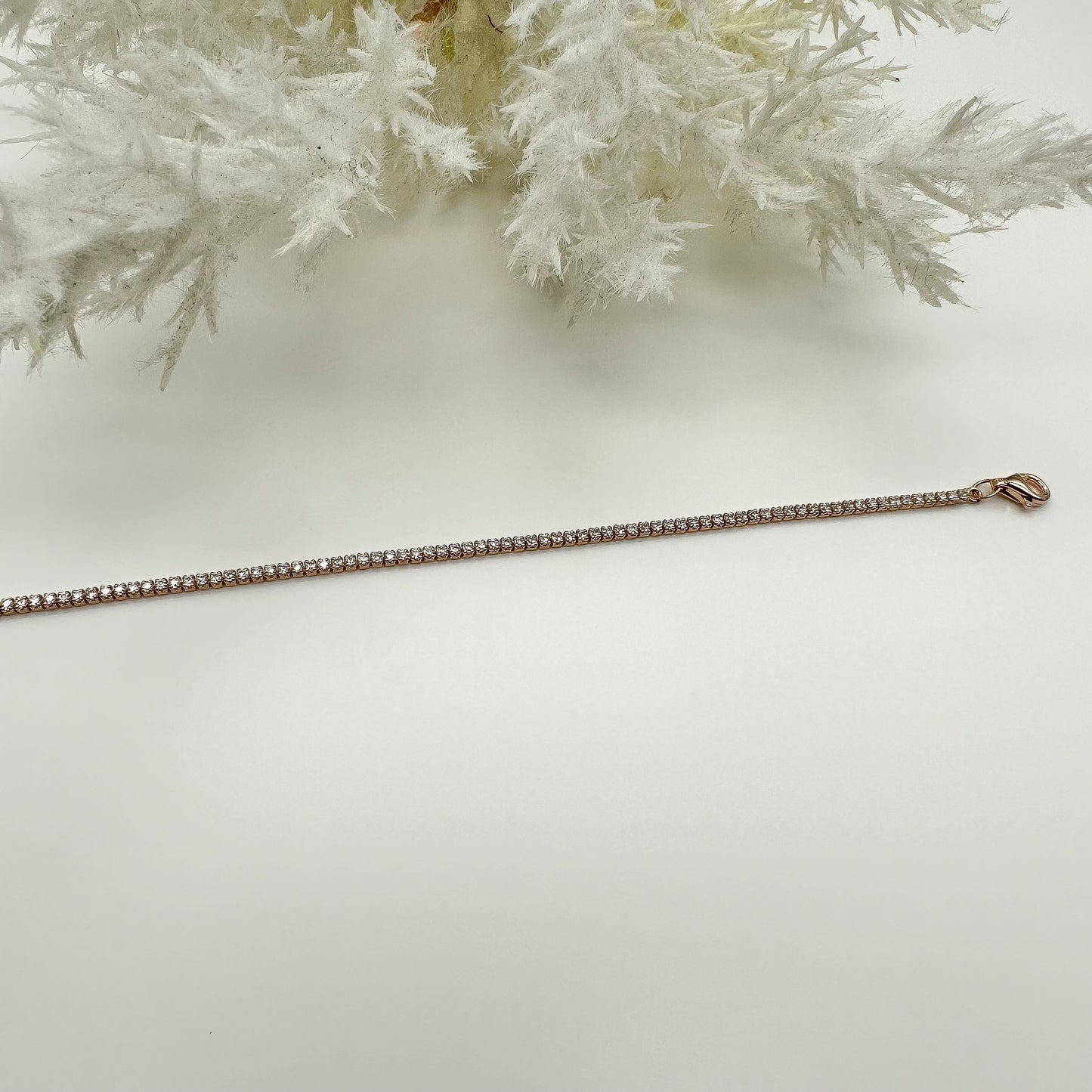 Bracciale tennis zirconi bianchi - Rosè