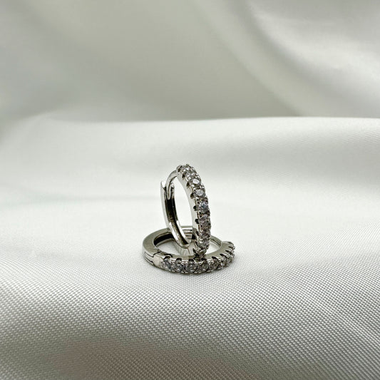 Orecchini cerchietti zirconati - Siver