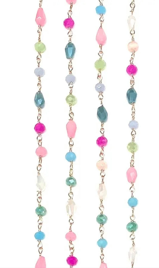 Collana pietre multiforme/multicolore Spring - Rosè