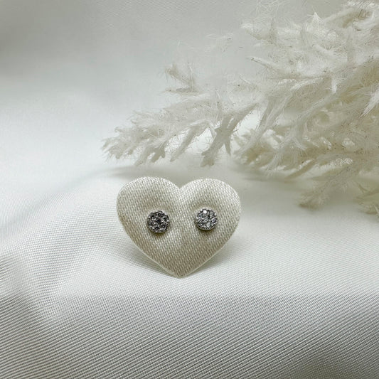 Orecchino punto luce pavè bianco - Silver