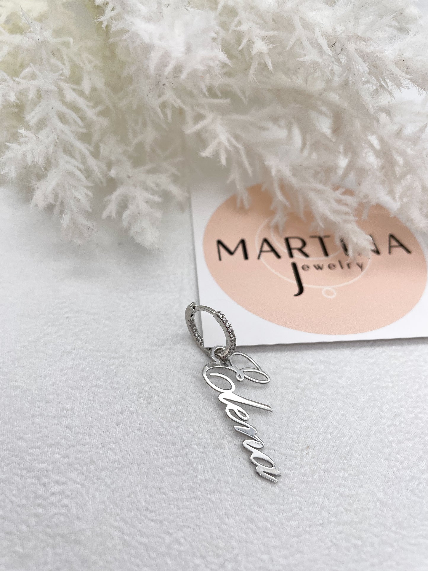 Orecchino Nome e zirconi - Silver