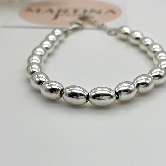 Bracciale ovali lisci- Silver