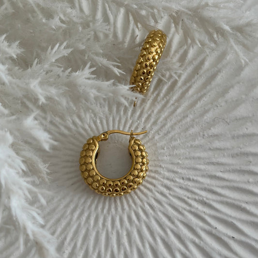 Orecchini cerchi bollicine - Gold