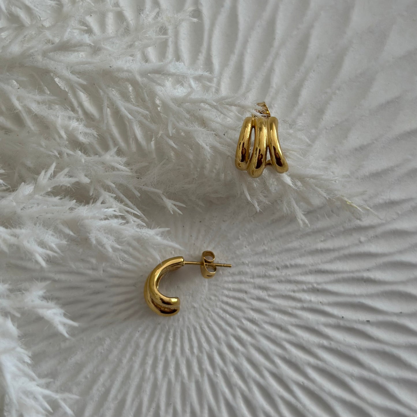 Orecchini tridente a lobo - Gold