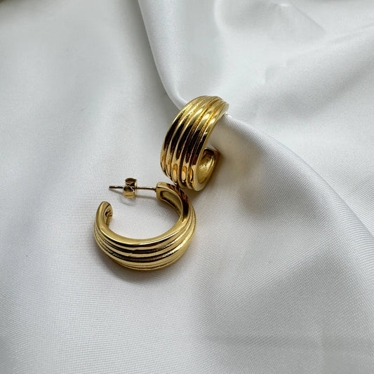 Orecchini cerchi striati - Gold