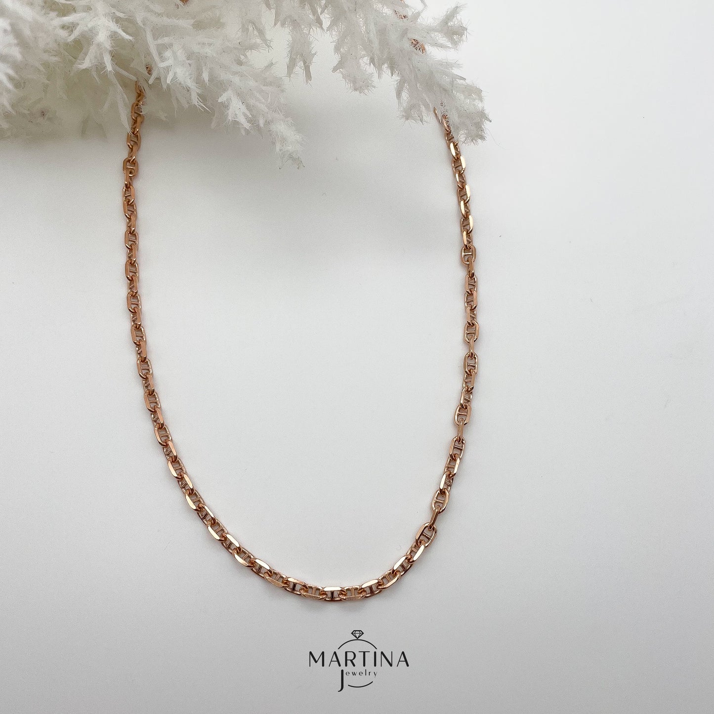 Collana girocollo maglia marina - Rosè