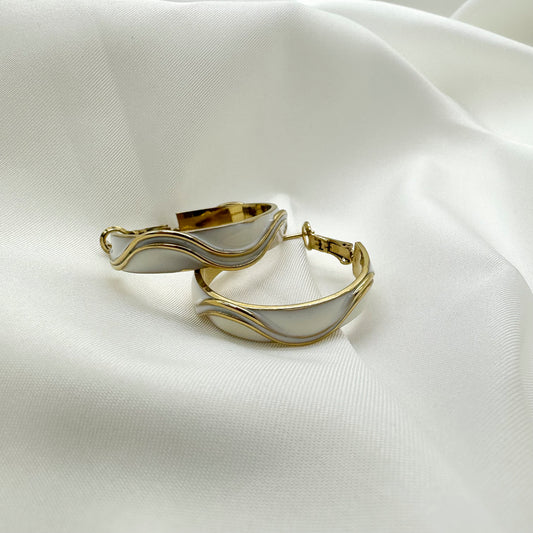 Orecchini cerchio bianchi - Gold