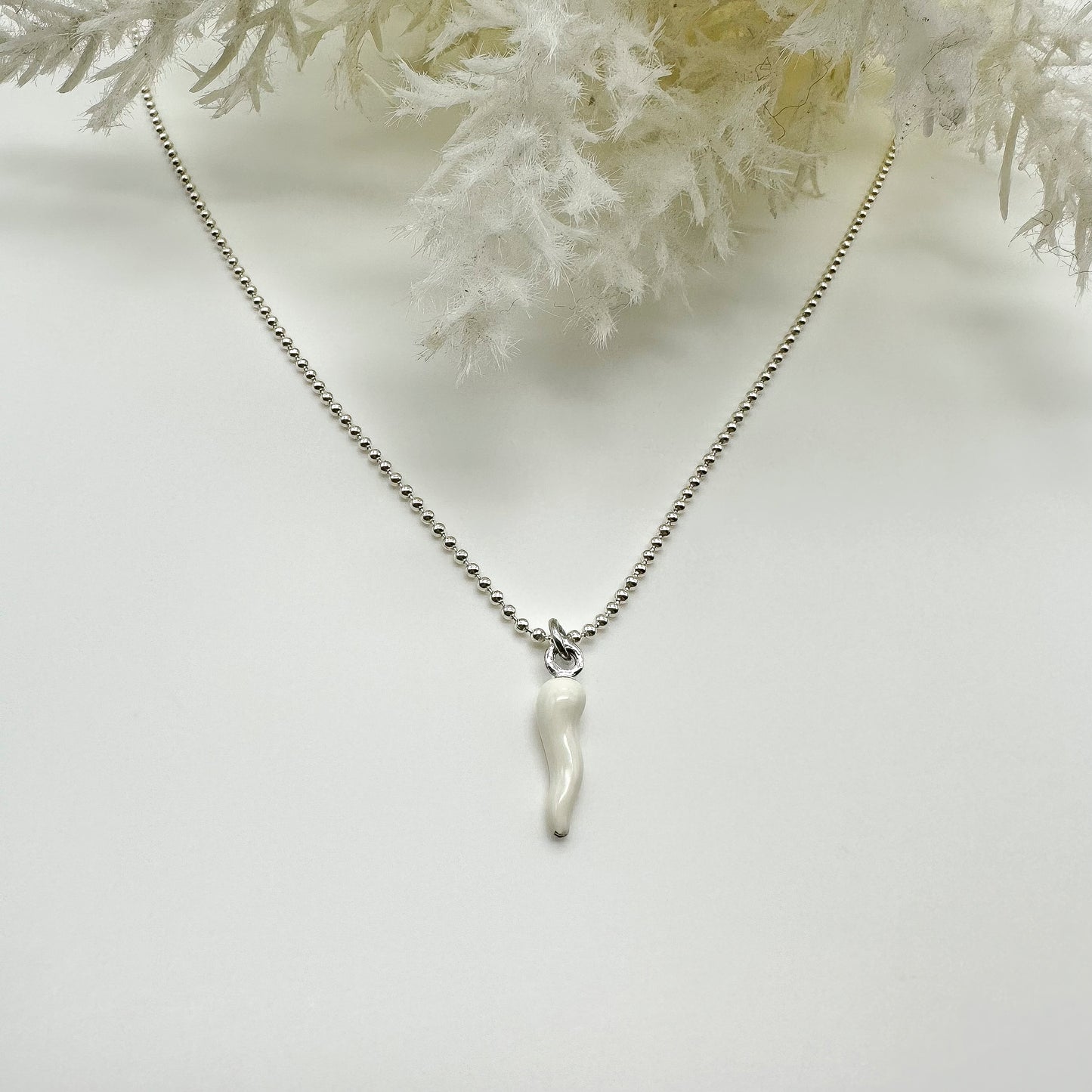 Collana Cornetto Bianco - Silver