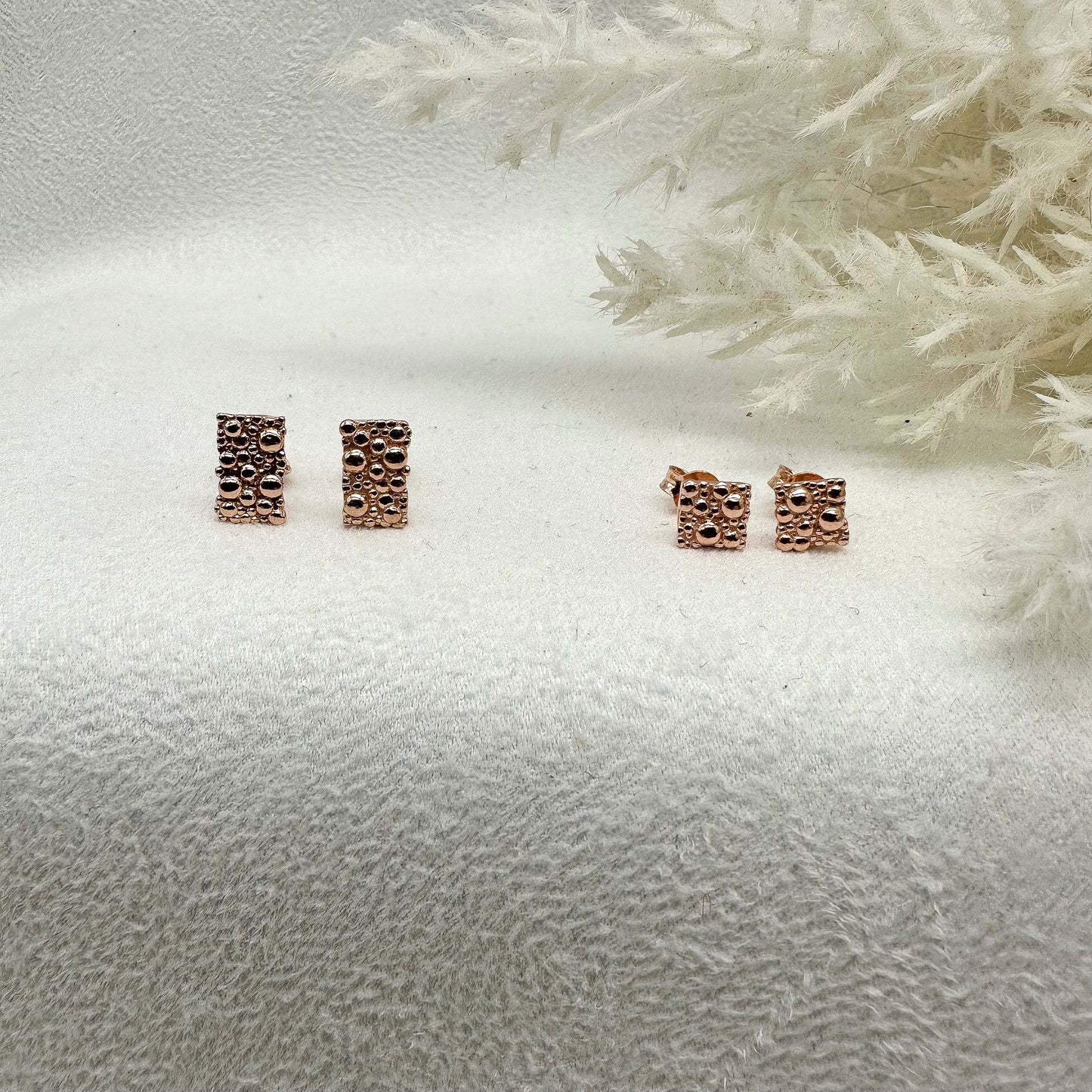 Orecchini modello Bolle - quadratino Rosè